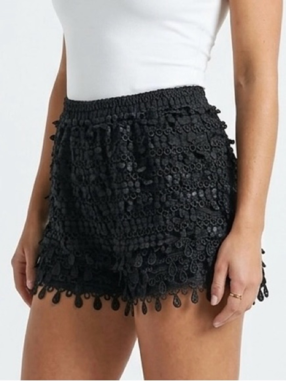 RAGA 10” Black Lace Shorts - Picture 1 of 14
